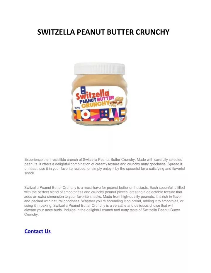 switzella peanut butter crunchy