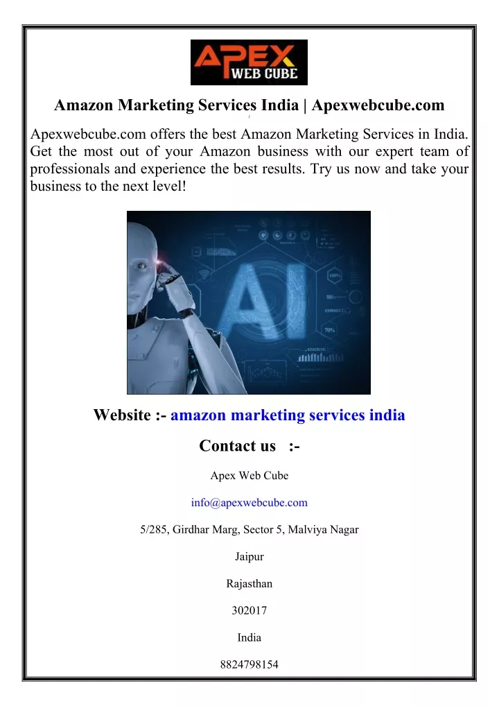 amazon marketing services india apexwebcube