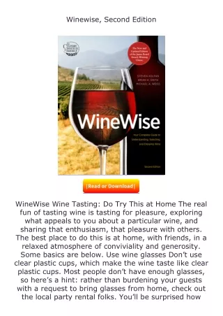 ✔️download⚡️ (pdf) Winewise, Second Edition
