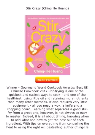 ❤️get (⚡️pdf⚡️) download Stir Crazy (Ching He Huang)