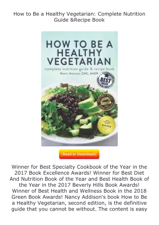 read ❤️(✔️pdf✔️) How to Be a Healthy Vegetarian: Complete Nutrition Guide &