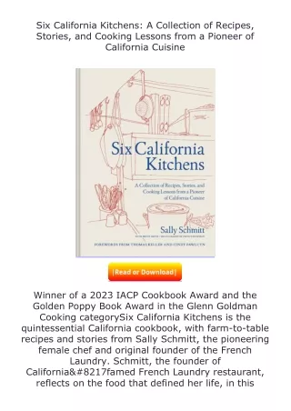 (❤️pdf)full✔download Six California Kitchens: A Collection of Recipes, Stor