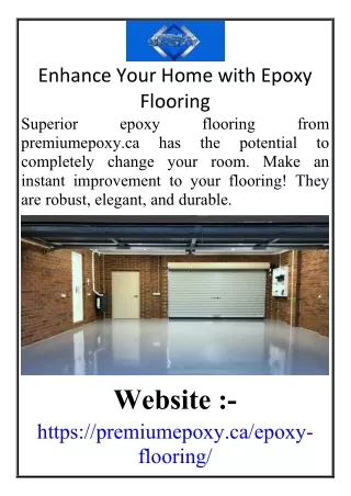 Enhance Your Home with Epoxy Flooring