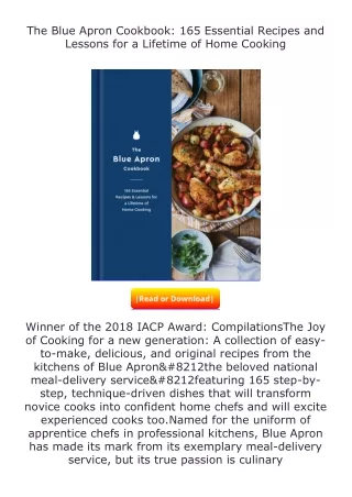 Download⚡(PDF)❤ The Blue Apron Cookbook: 165 Essential Recipes and Lessons