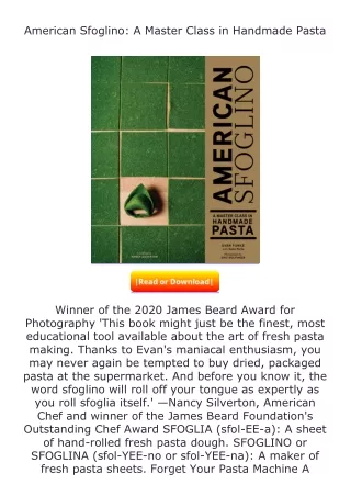 full✔download️⚡(pdf) American Sfoglino: A Master Class in Handmade Pasta