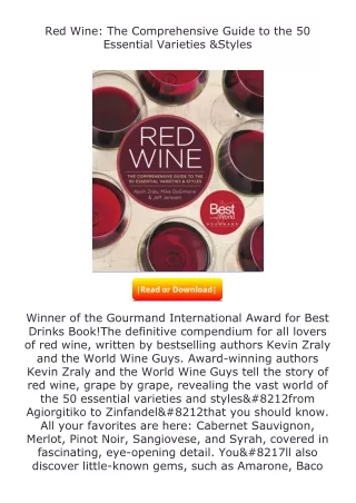 Download❤[READ]✔ Red Wine: The Comprehensive Guide to the 50 Essential Vari