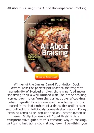 full✔download️⚡(pdf) All About Braising: The Art of Uncomplicated Cooking
