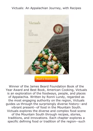 read ❤️(✔️pdf✔️) Victuals: An Appalachian Journey, with Recipes
