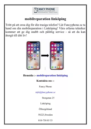 mobilreparation link ping