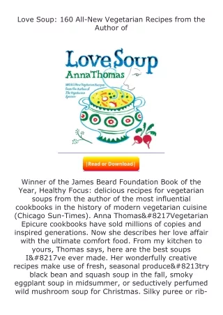 free read (✔️pdf❤️) Love Soup: 160 All-New Vegetarian Recipes from the Auth