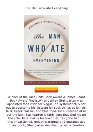 [PDF]❤READ⚡ The Man Who Ate Everything