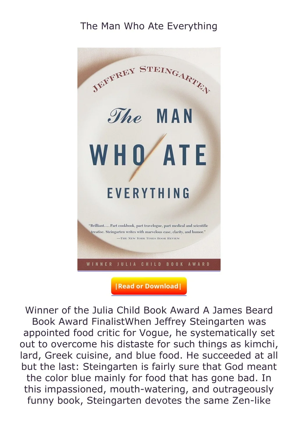 PPT - [PDF] READ⚡ The Man Who Ate Everything PowerPoint Presentation ...