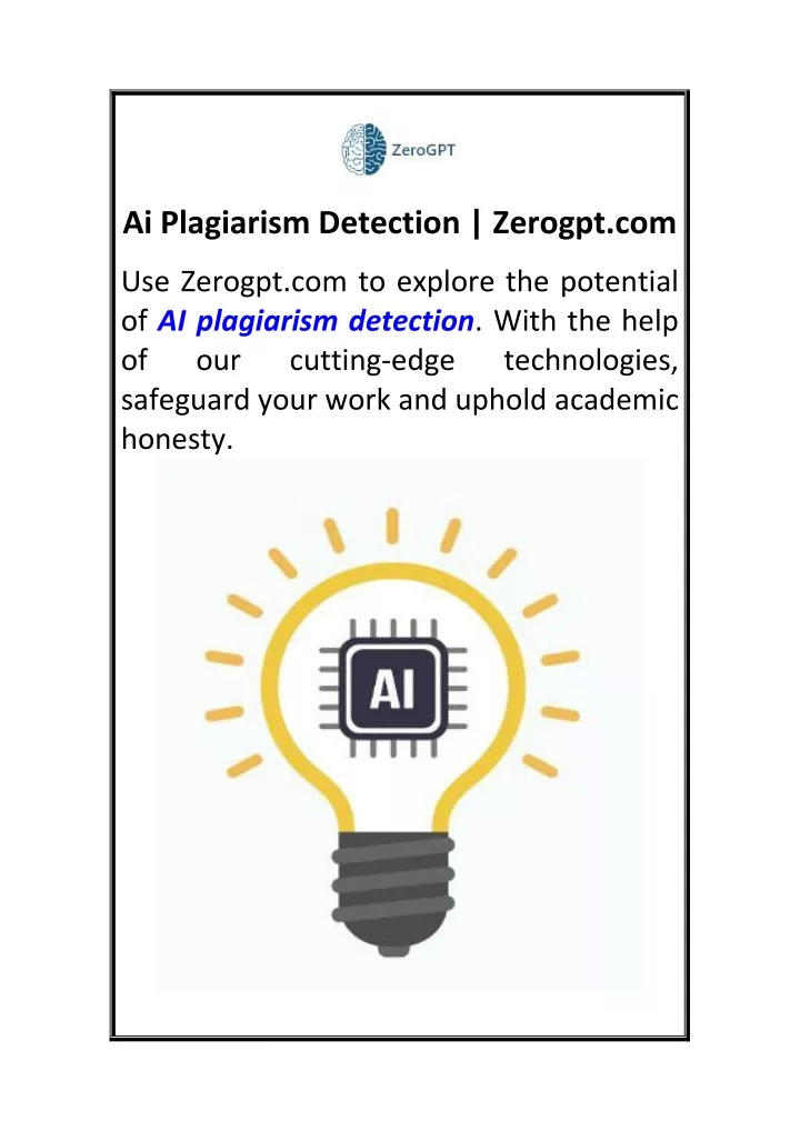 ai plagiarism detection zerogpt com