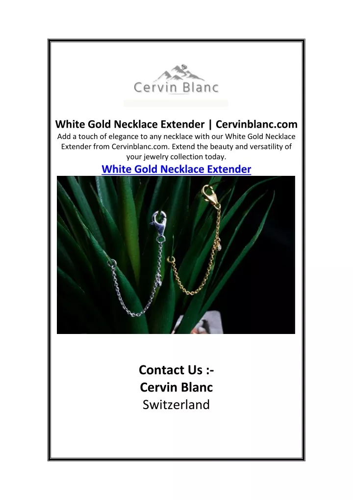 white gold necklace extender cervinblanc