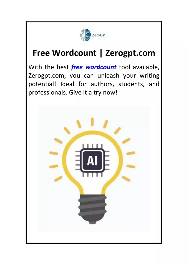 free wordcount zerogpt com