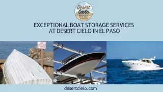Exceptional Boat Storage Services at Desert Cielo in El Paso