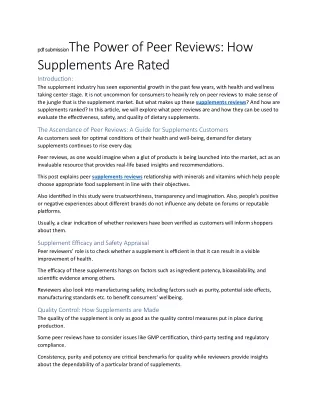 pdf submission the power of peer reviews