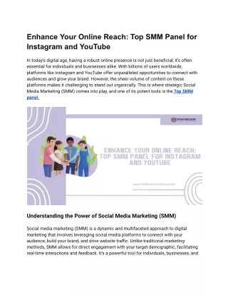 Enhance Your Online Reach_ Top SMM Panel for Instagram and YouTube