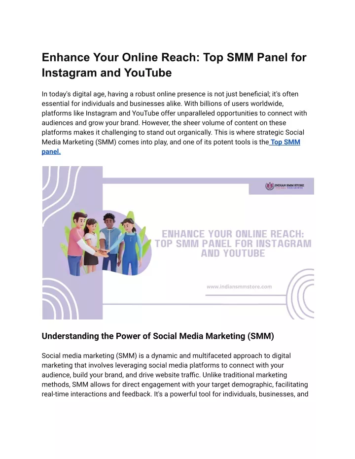 enhance your online reach top smm panel