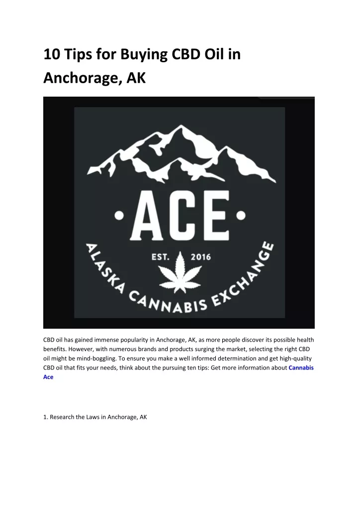 10 tips for buying cbd oil in anchorage ak