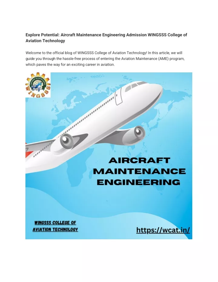 explore potential aircraft maintenance