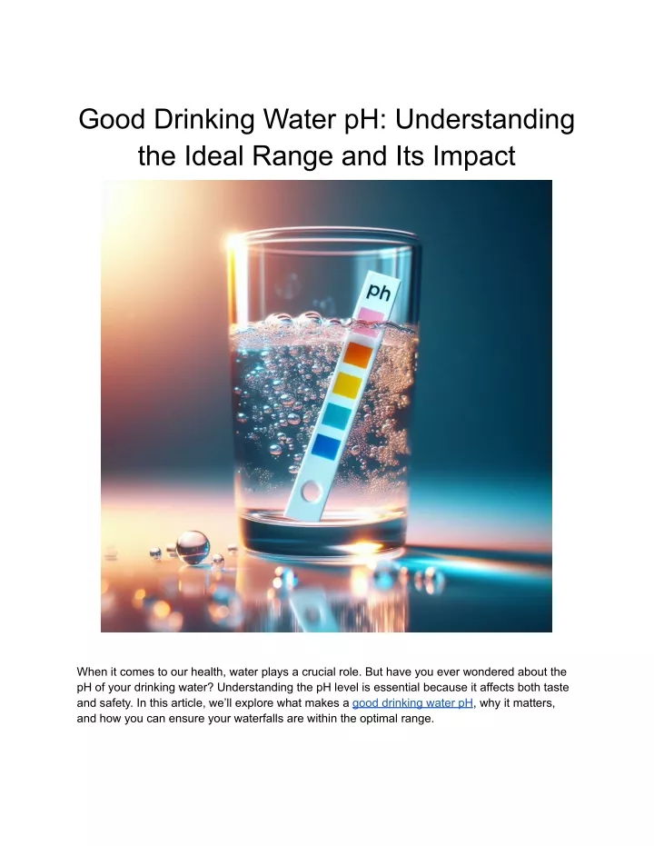 good drinking water ph understanding the ideal