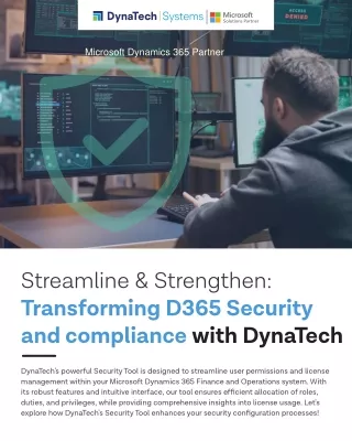 Transforming D365 security and compliance with dynatech
