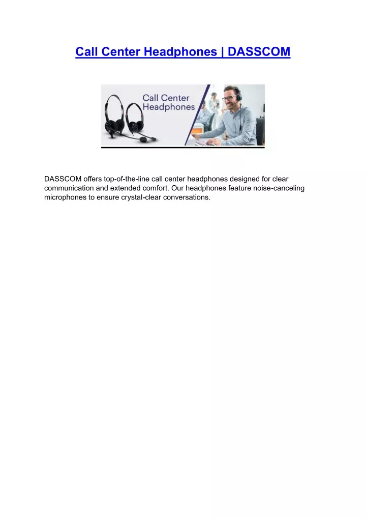 call center headphones dasscom