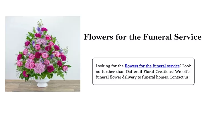 flowers for the funeral service