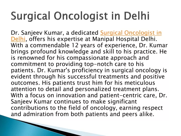 surgical oncologist in delhi