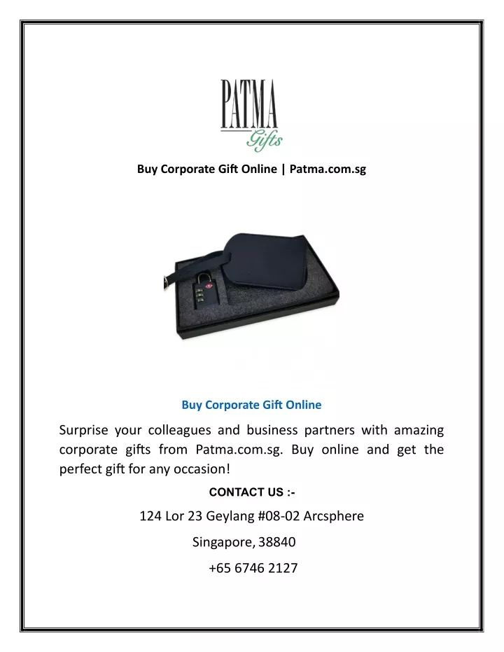 buy corporate gift online patma com sg