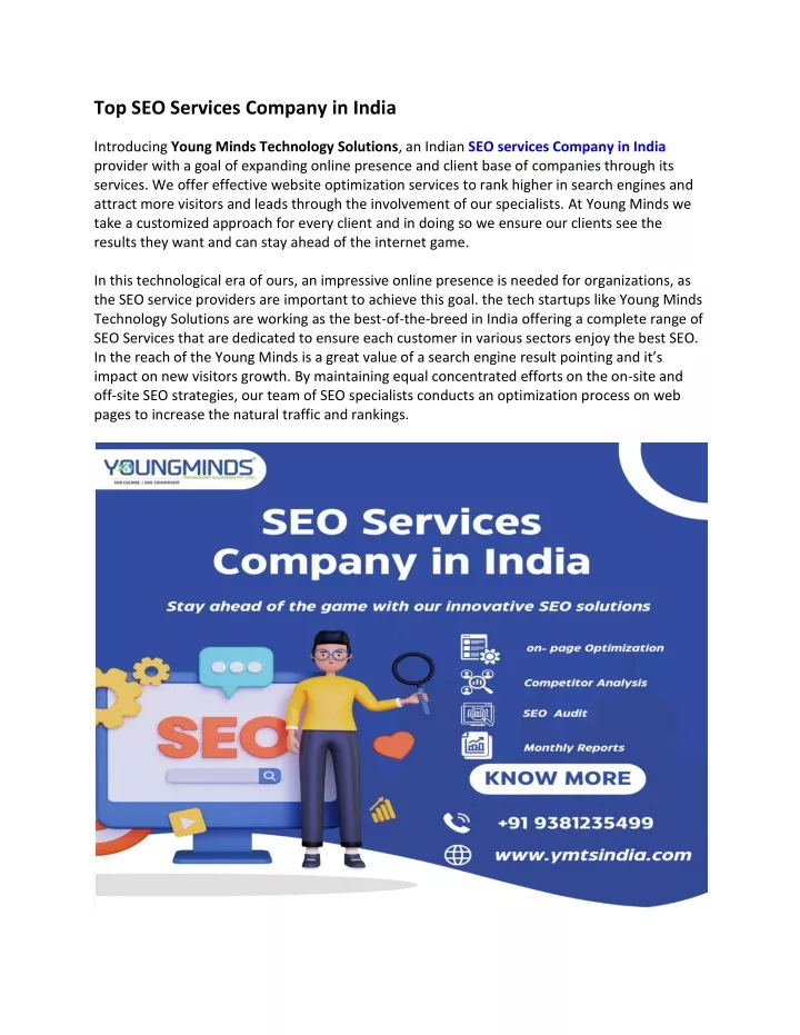 top seo services company in india