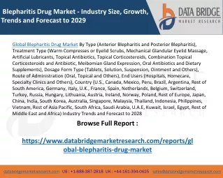 Global Blepharitis Drug Market – Industry Trends and Forecast to 2028
