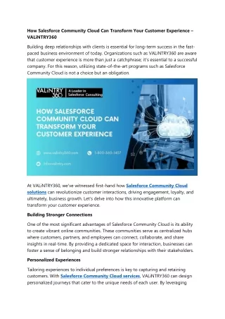 How Salesforce Community Cloud Can Transform Your Customer Experience