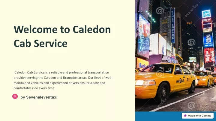 welcome to caledon cab service