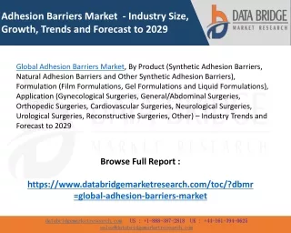 Global Adhesion Barriers Market – Industry Trends and Forecast to 2029