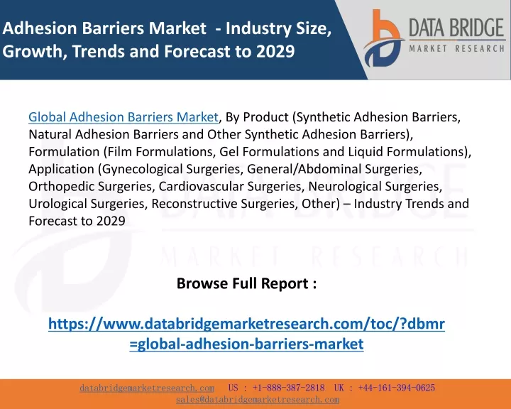 adhesion barriers market industry size growth