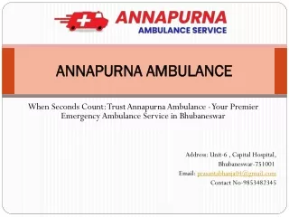 ANNAPURNA AMBULANCE:Emergency Ambulance Service In Bhubaneswar