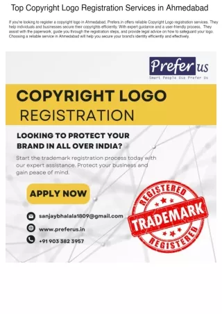 Top Copyright Logo Registration Services in Ahmedabad