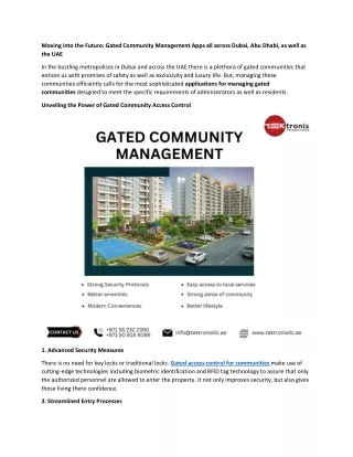 Gated Community Management Apps across Dubai, Abu Dhabi, and the UAE