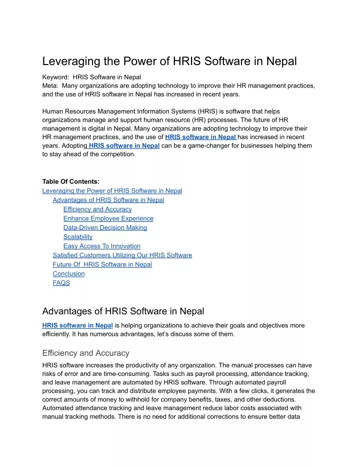 leveraging the power of hris software in nepal