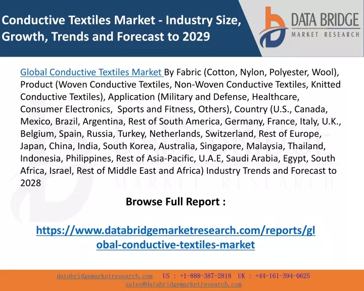 conductive textiles market industry size growth