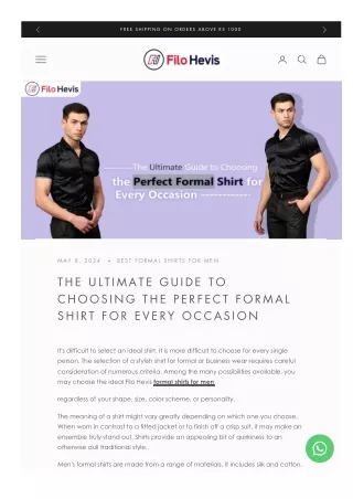 Guide to Perfect Formal Shirt for Men Every Occasion
