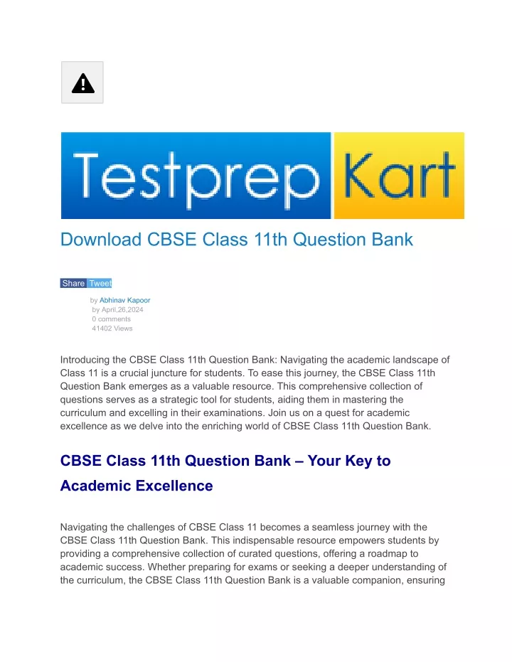 download cbse class 11th question bank