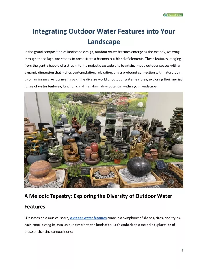 integrating outdoor water features into your