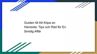 Guiden till Att Köpa en Hemsida: Tips och Råd för En Smidig Affär