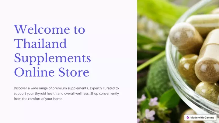 welcome to thailand supplements online store