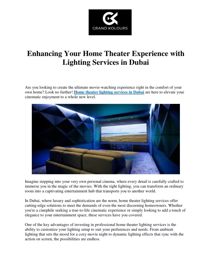 enhancing your home theater experience with