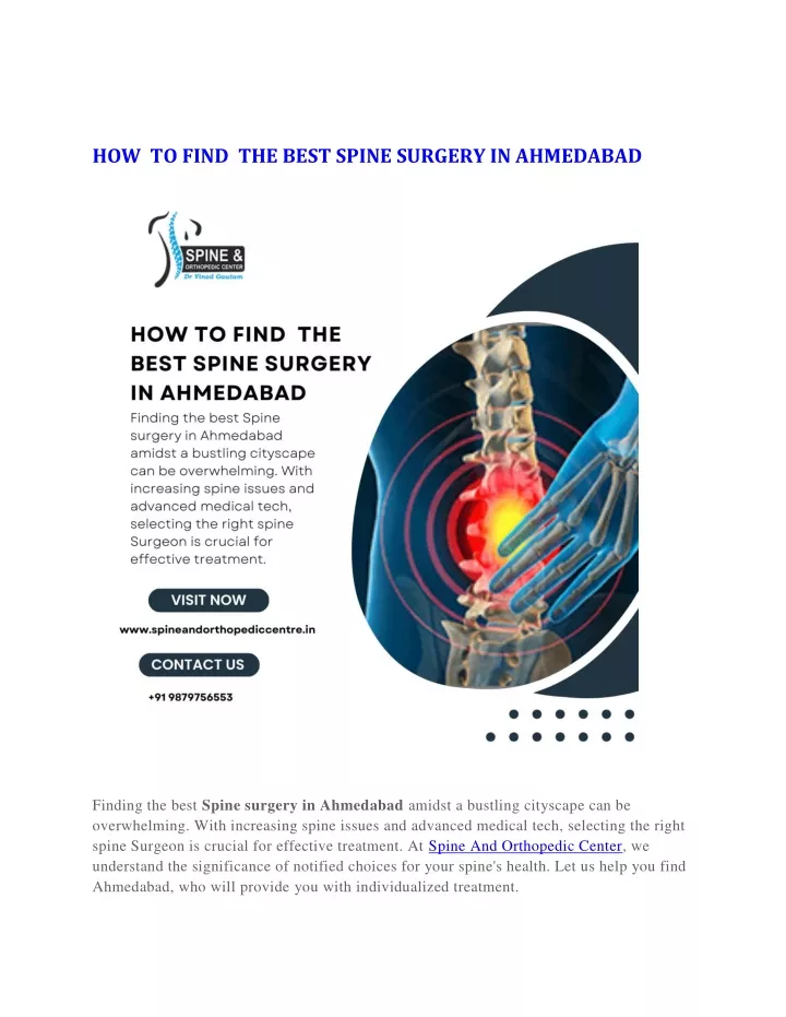 how to find the best spine surgery in ahmedabad