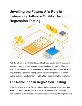 Unveiling the Future_ AI's Role in Enhancing Software Quality Through Regression Testing